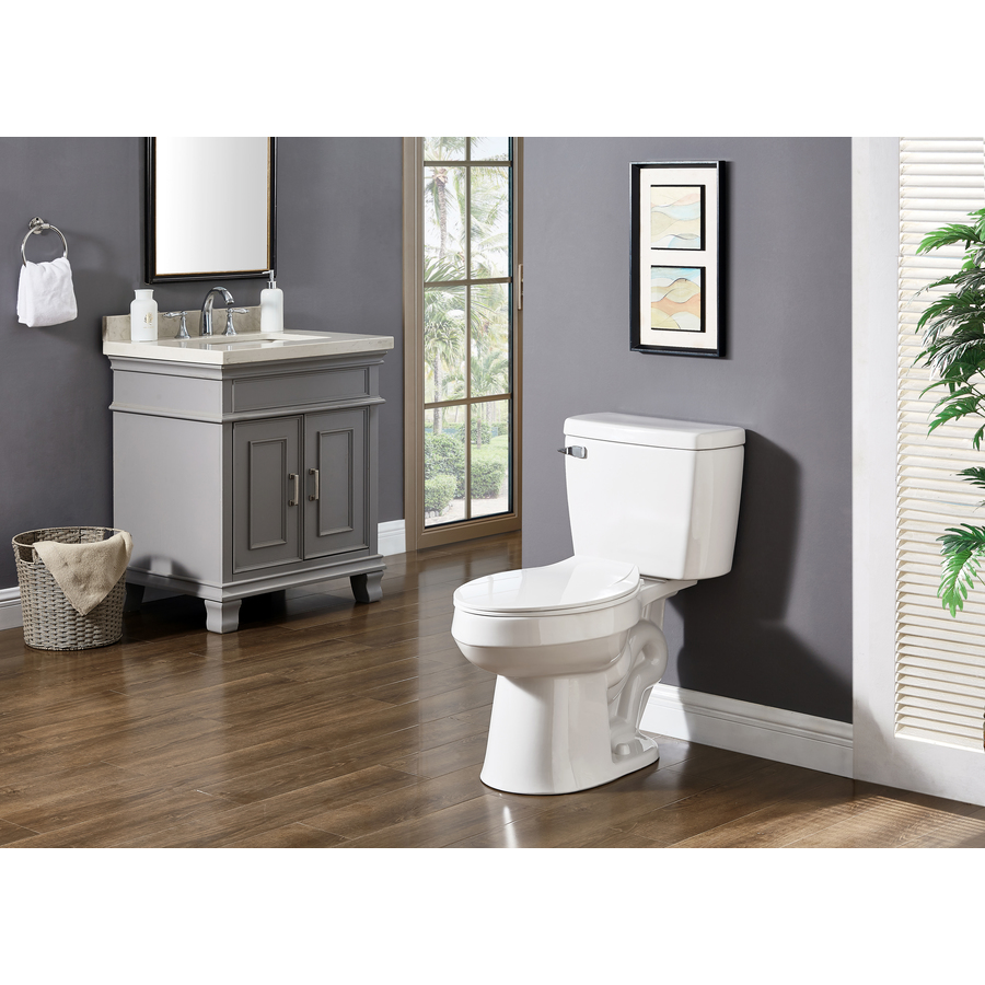 Toilette Allongée 2 Morceaux Pro-Flush Par Project Source Chasse Simple De 4,6 L, Blanc MT-802PRO - Rona