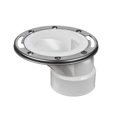 3 in. PVC Open Offset Toilet Flange with Stainless Steel Ring