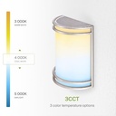 ASD LED Indoor Wall Mount Light Fixture - 10 Inch Modern Interior Brushed Nickel Wall Sconce Lighting - 3000K 4000K 5000K Adjustable - Half Cylinder H