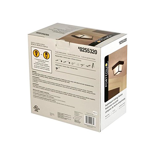 Project Source 2-Light 10.37-in Black Indoor/Outdoor Flush Mount Light