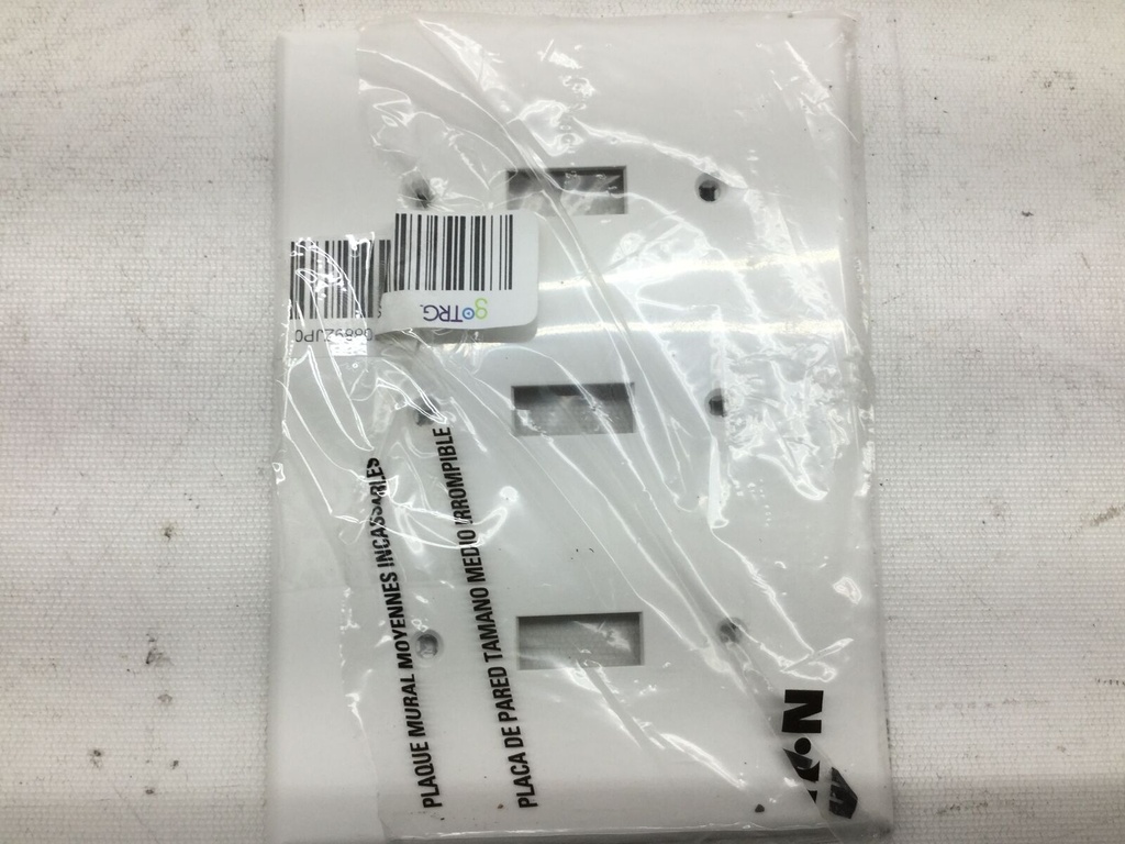Eaton 3-Gang White Triple Toggle Standard Wall Plate