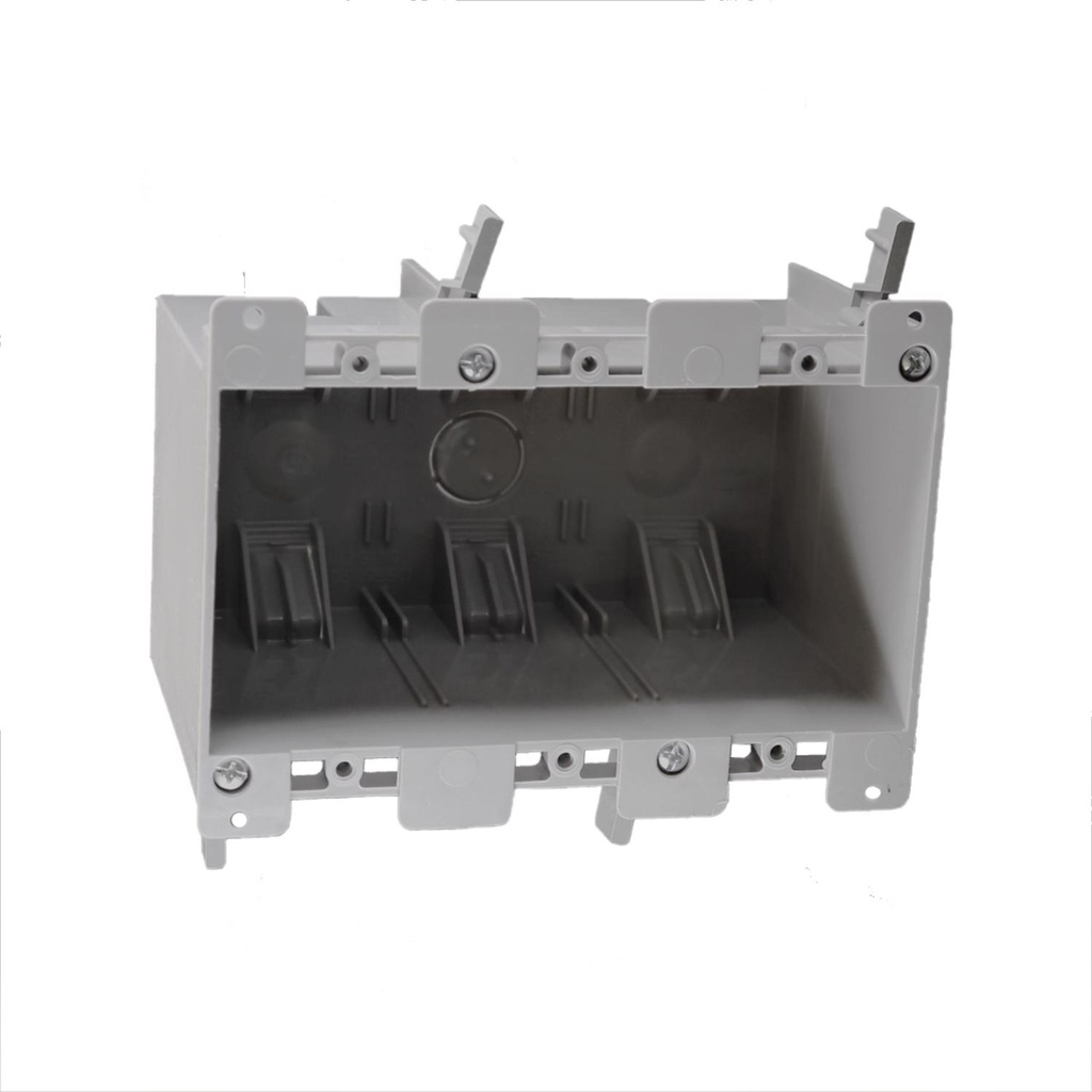 Cantex EZ Box Old Work 55 Cu in Rectangle PVC 3 Gang Outlet Box Gray
