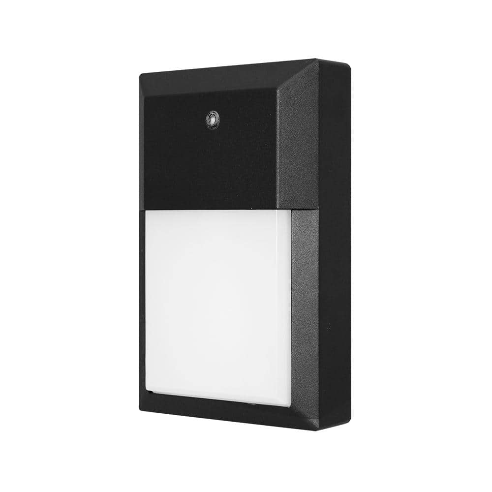50-Watt Equivalent Integrated LED Black Dusk-to-Dawn Sensor Wall Pack Light 5 Color Selectable 30/35/40/50/65K