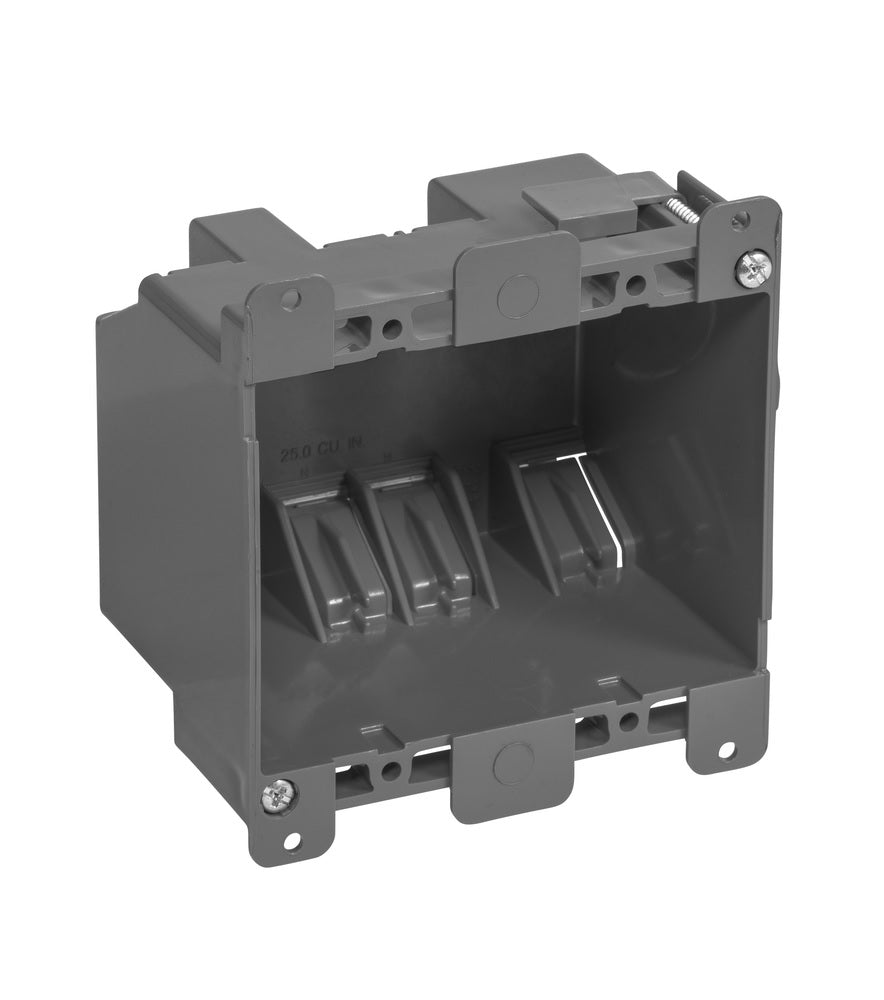 100759 25 Cu. in. 2 Gang Square Old Work Box, Gray