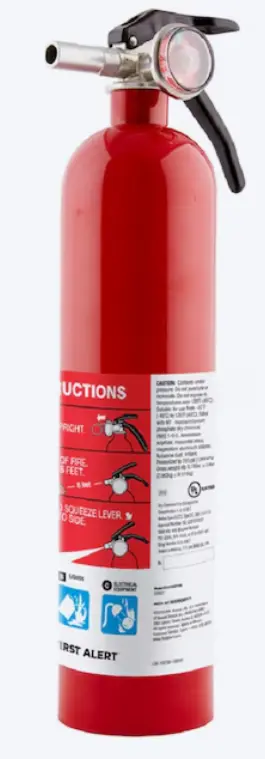 First Alert 2-1/2 Lb Fire Extinguisher for Household OSHA/US Coast Guard Agency Approval
