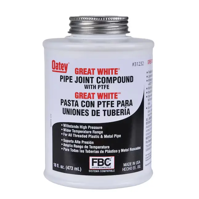 Oatey Great White Pipe Joint Compound with PTFE 4fl oz Sealant