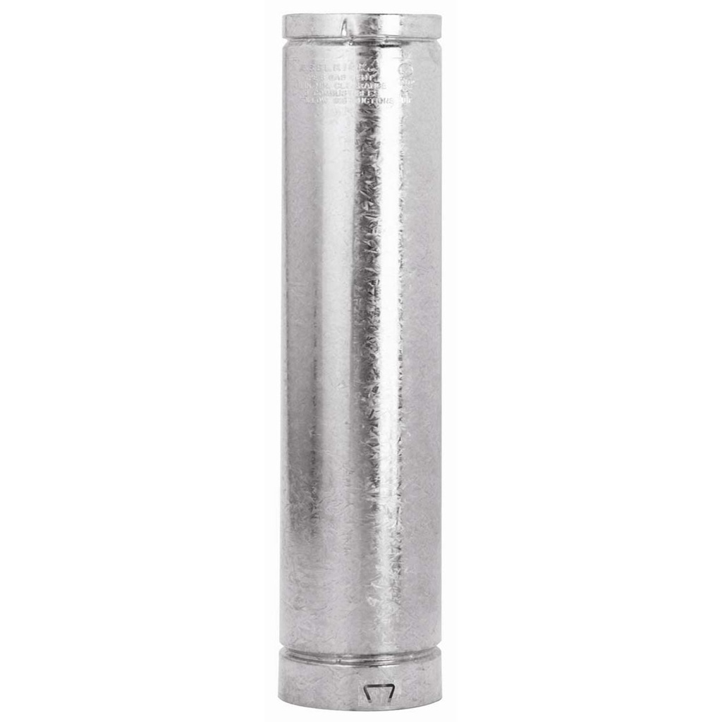 Selkirk 4in D X 24in L Aluminum/Galvanized Steel Round Gas Vent Pipe