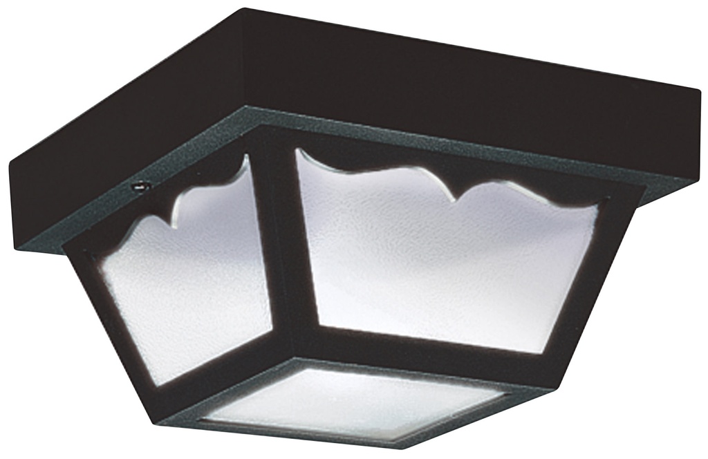 Generation Lighting 1-Light 8.25in Black Indoor/Outdoor Flush Mount Light