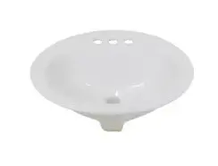 HYDRA PRO- Drop-In Lavatory (17in x 20in)- Oval Vitreous China Lavatory Sink - LAV017