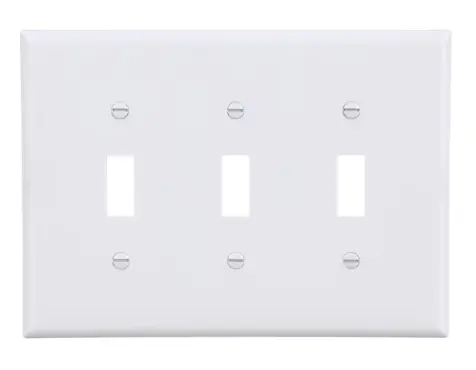 Eaton - 3G Toggle Wall Plate-Medium - Premium -White