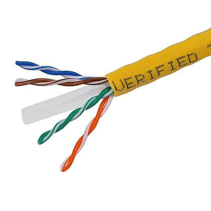 MONOPRICE- Cat6 1000ft Yellow CMR UL Bulk Cable, Solid (w/spine), UTP, 23AWG, 550MHz, Pure Bare Copper, Reelex II Pull Box, Bulk Ethernet Cable- UTP Network Cable 