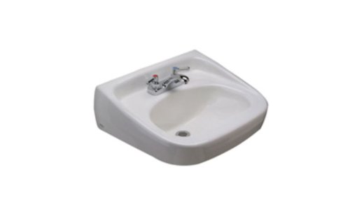 Zurn Z5344 Z5340 Series 20in Wall Mounted Bathroom Sink with 3 Holes Drilled and Overflow White Sinks Bathroom Sinks Sinks Only