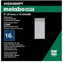 Metabo - HPT 2in L x 16 Ga. Straight Strip Electro Galvanized Finish Nails 2500 Pk