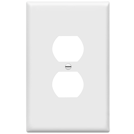 [LS-11610] Eaton - 1g Duplex Receptacle Wall Plate-Jumbo - Basic - White