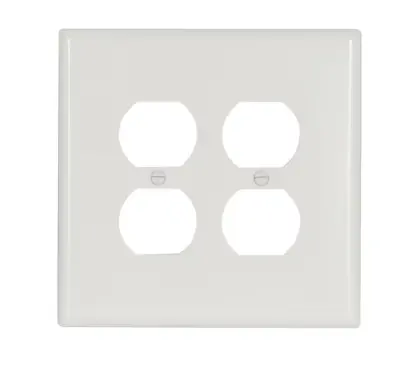 [LS-11924] Eaton - 2g Duplex Receptacle Wall Plate-Jumbo - Basic - White