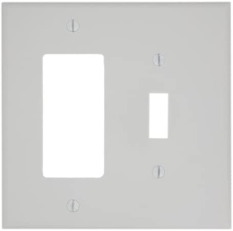 [LS-11927] Eaton - 2g Toggle/GFCI Combination Wall Plate - Medium - Premium - White