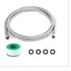 [LS-12997] Refrigerator Water Line, 5ft Stainless Steel Braided 1/4in Ice Maker Supply Line
