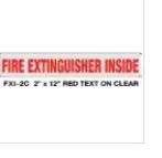 [LS-13077] Sign - "Fire Extinguisher Inside" Sticker Red/Silver