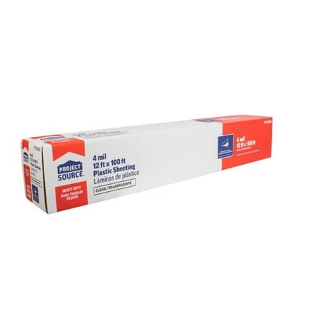 [LS-11861] Project Source - 12ft x 100ft Clear 4-Mils Heavy-duty Plastic Sheeting