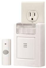 [LS-12048] Nutone Plug-in Door Chime Kit with Strobe Light  White  3-3/4in x 4-1/2in x 1-5/8in