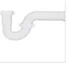 [LS-50019] Polypropylene 1-1/2in White Plastic P-Trap with Adapter Bagged