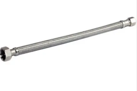 Braided Stainless Steel Toilet Supply Line Connector with Metal Nuts - 3/8inch x 7/8inch