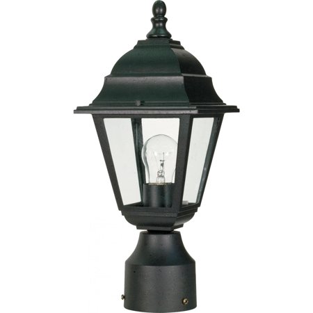 [LS-12047] NUVO- Briton 1 Light 14-inch Textured Black Outdoor Post Lantern - 60-548